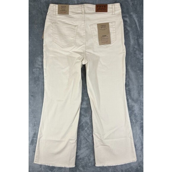 NEW Frye & Co. Jeans Women's 16W Harper Mid-Rise Crop Flare Birch White - Picture 4 of 15